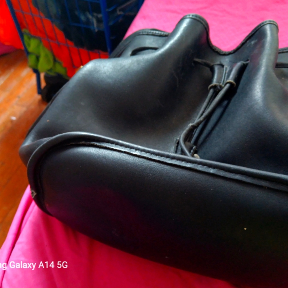 A Dark Blue Coach Bag and a Black Shoulder Bag